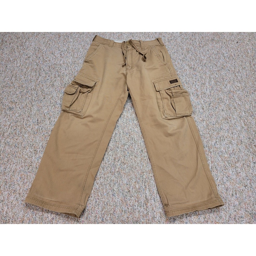 Aeropostale Cargo Pants Mens 33x30 Tan Khaki Relaxed Cotton Utility Workwear